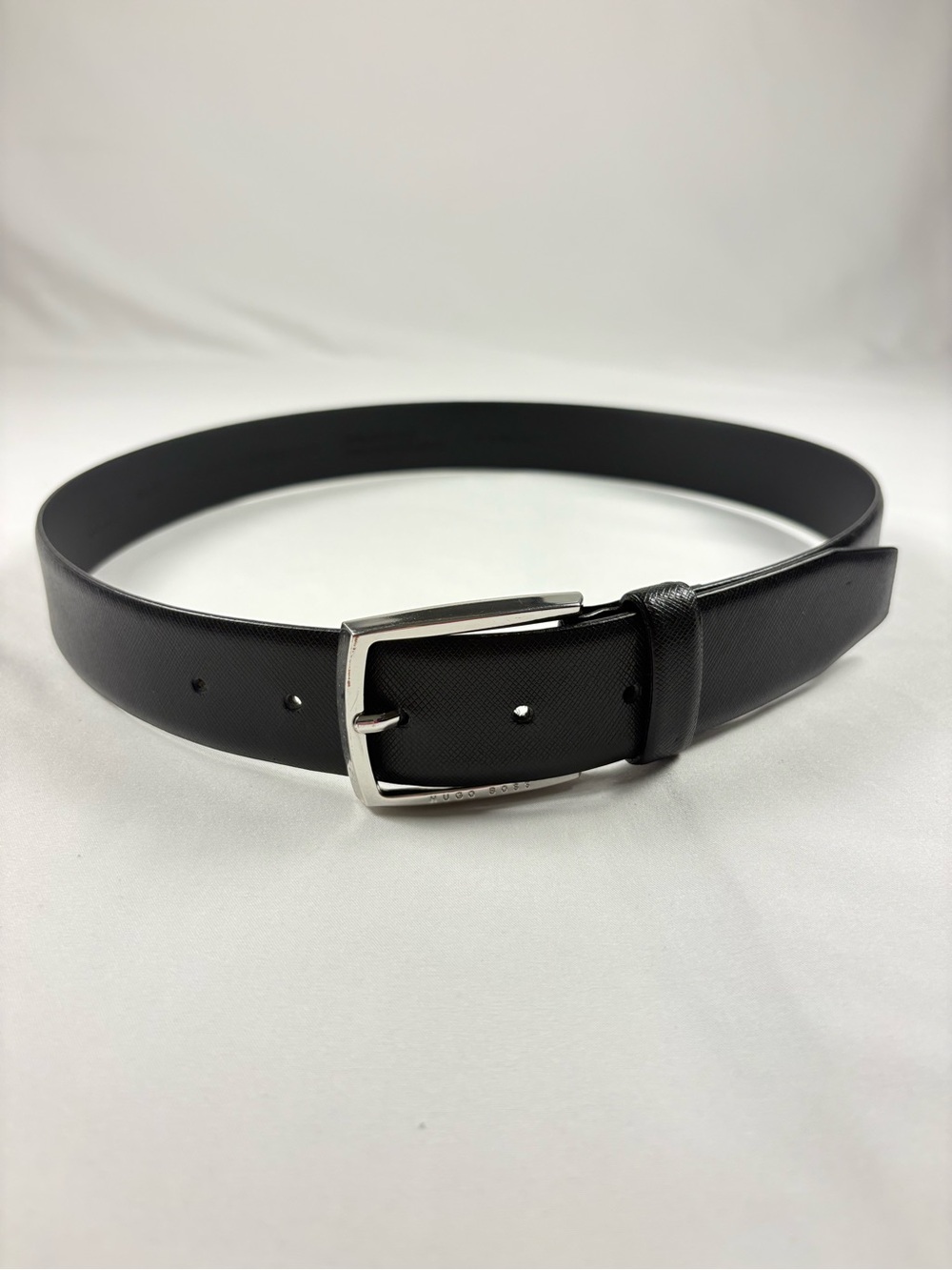 Hugo Boss Made in Italy Black Leather Designer Belt 85/32